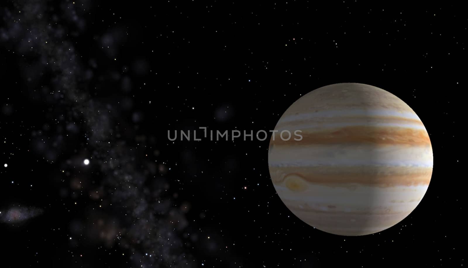 Jupiter on a background of stars 
