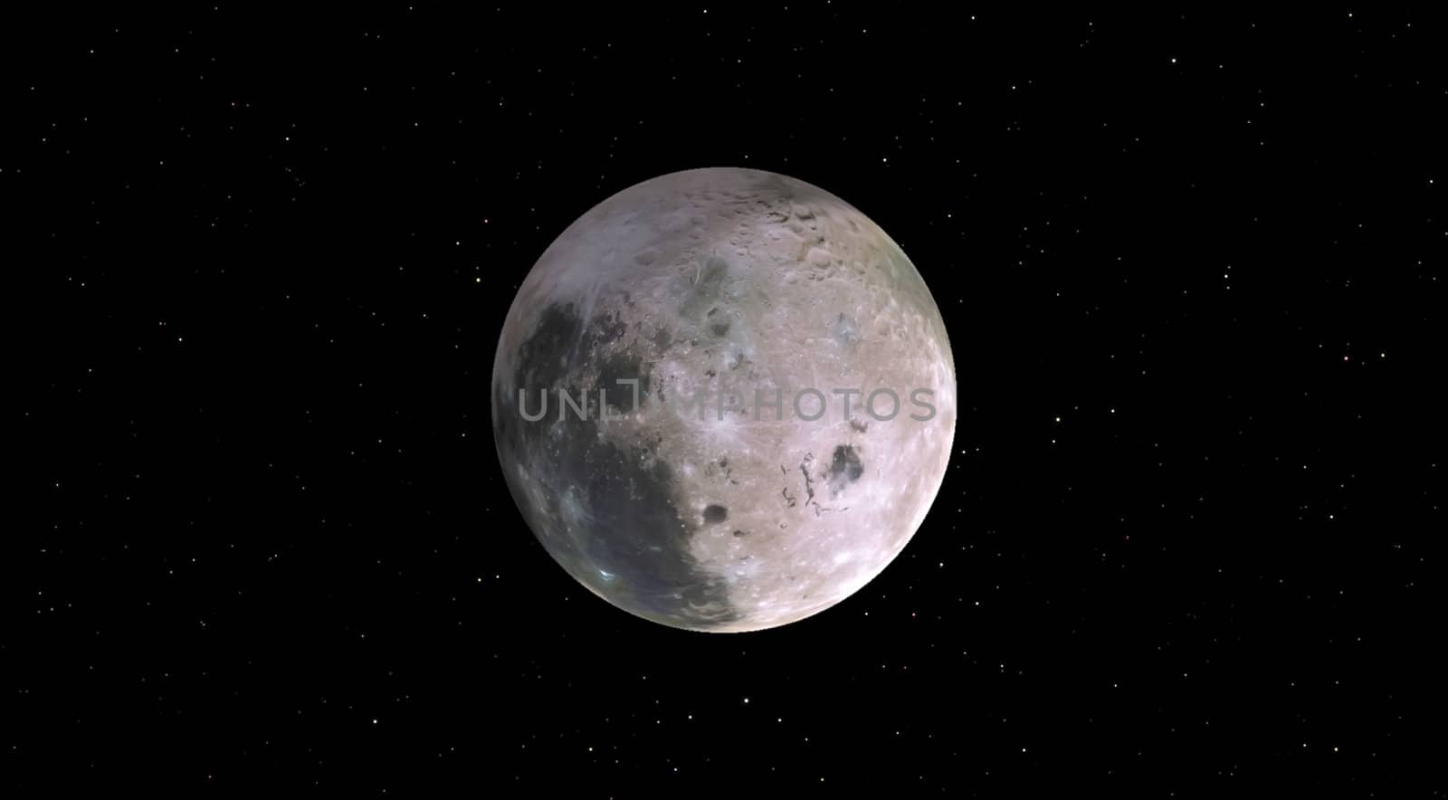 Moon on a background of stars 
