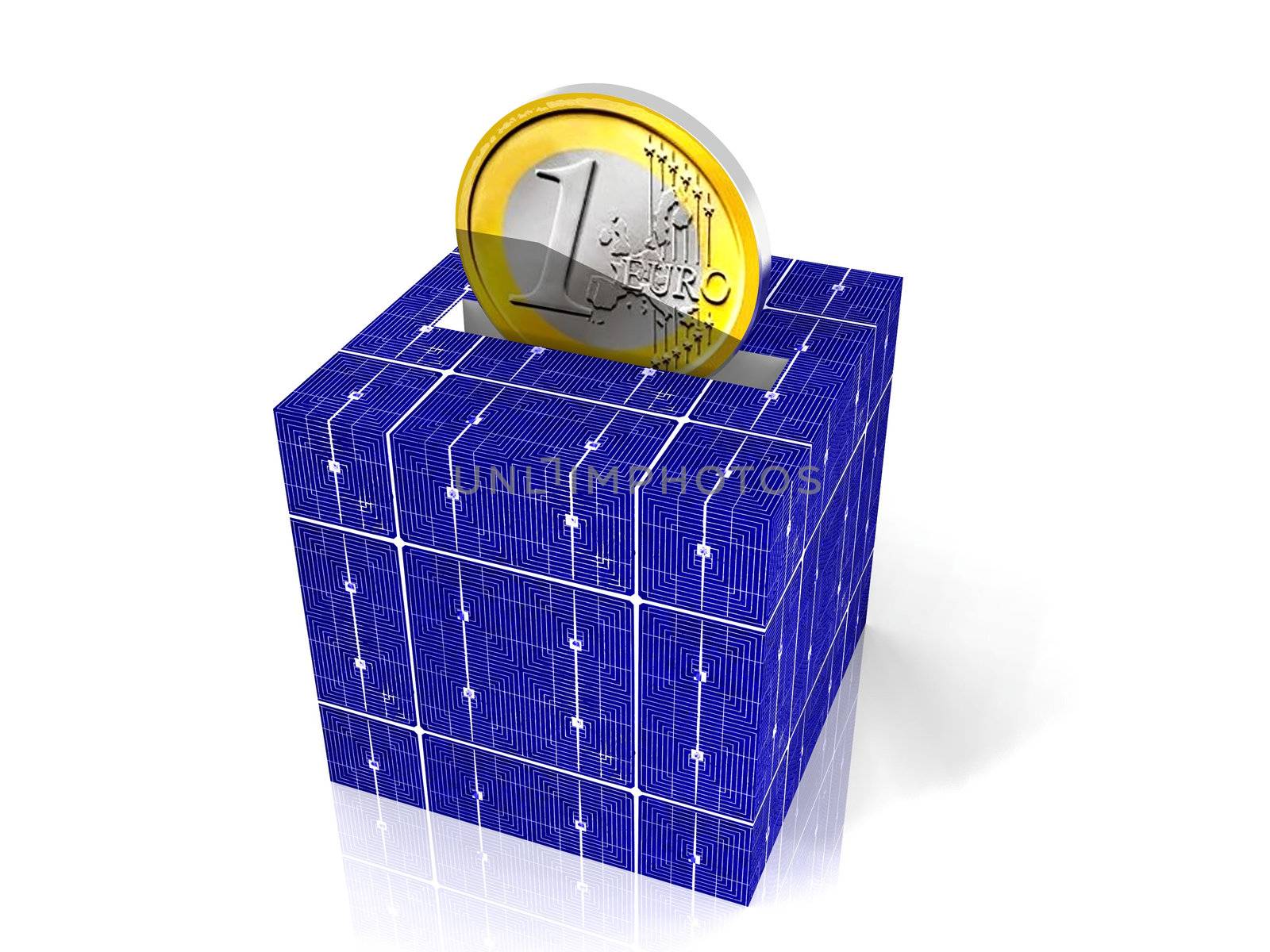 the moneybox in solar  cell