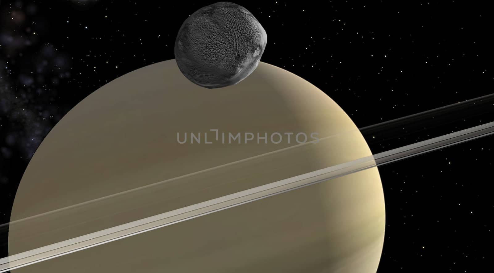 Saturn on a background of stars 

