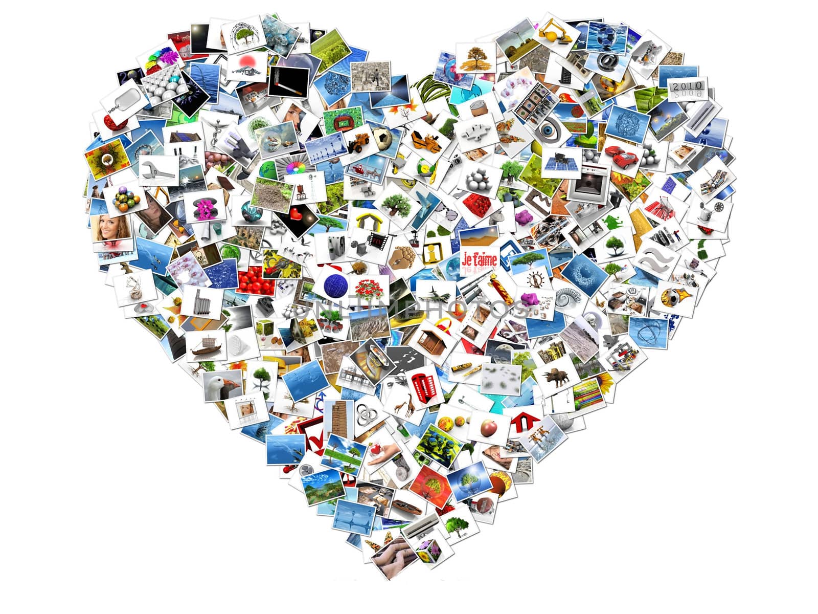 a big heart in pictures on a white background