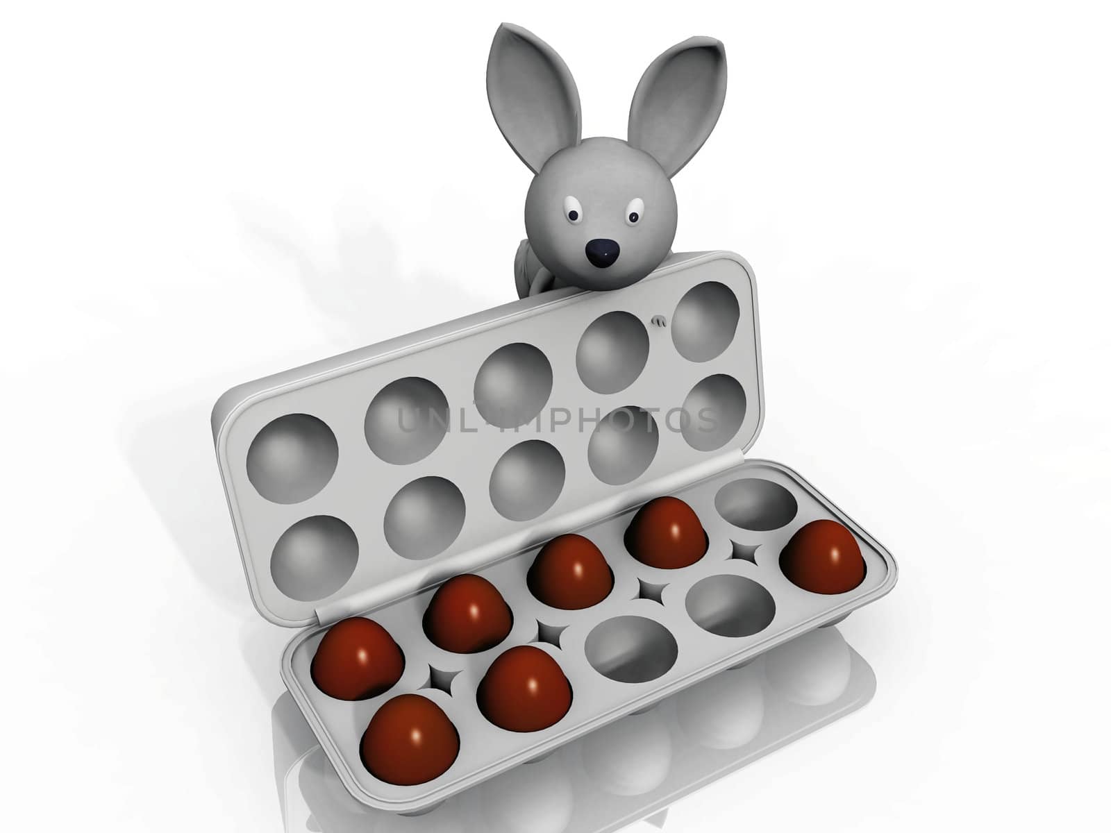 rabbit and easter eggs