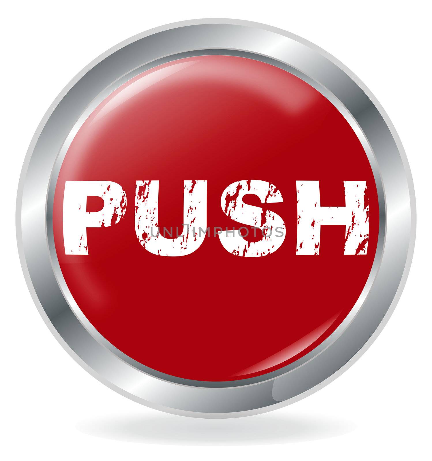 Push button on white background