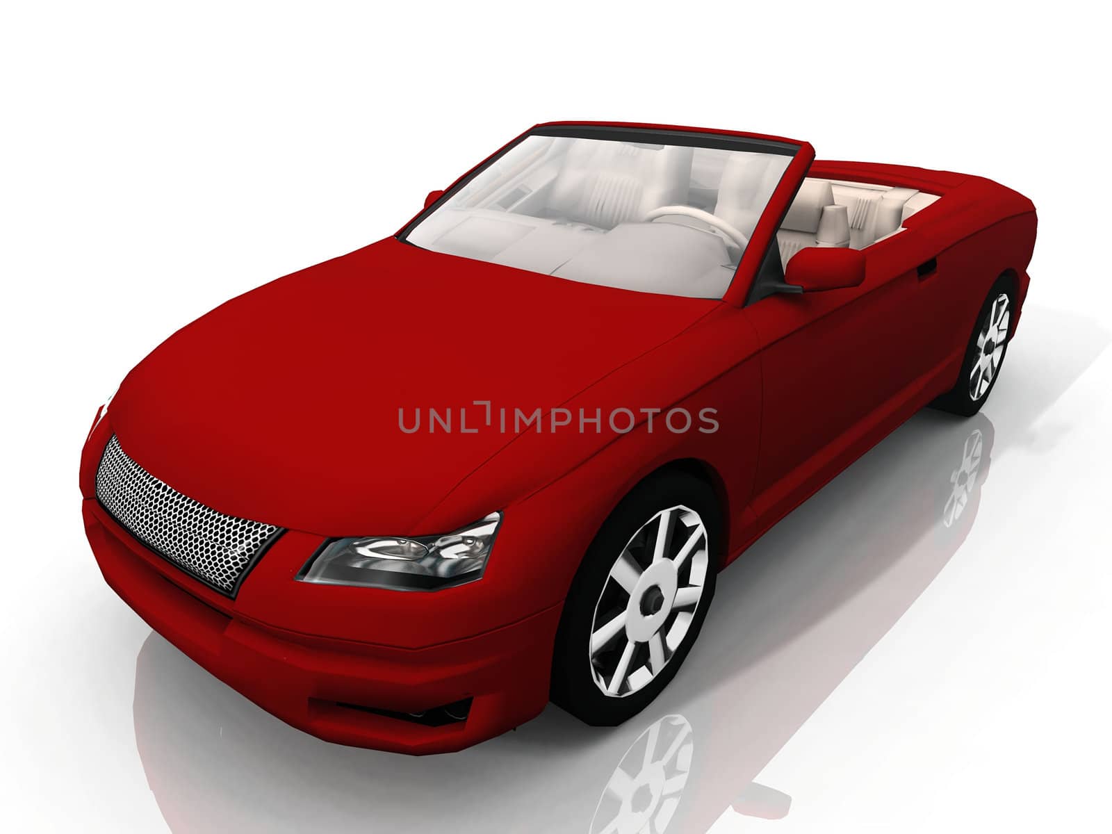 red car on white background