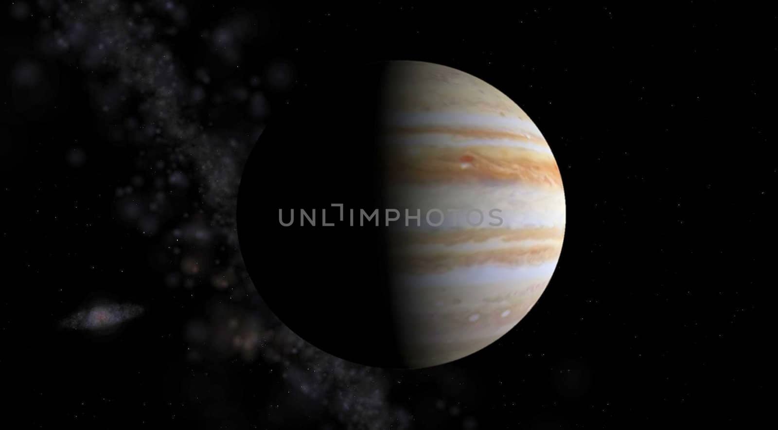 Jupiter on a background of stars 
