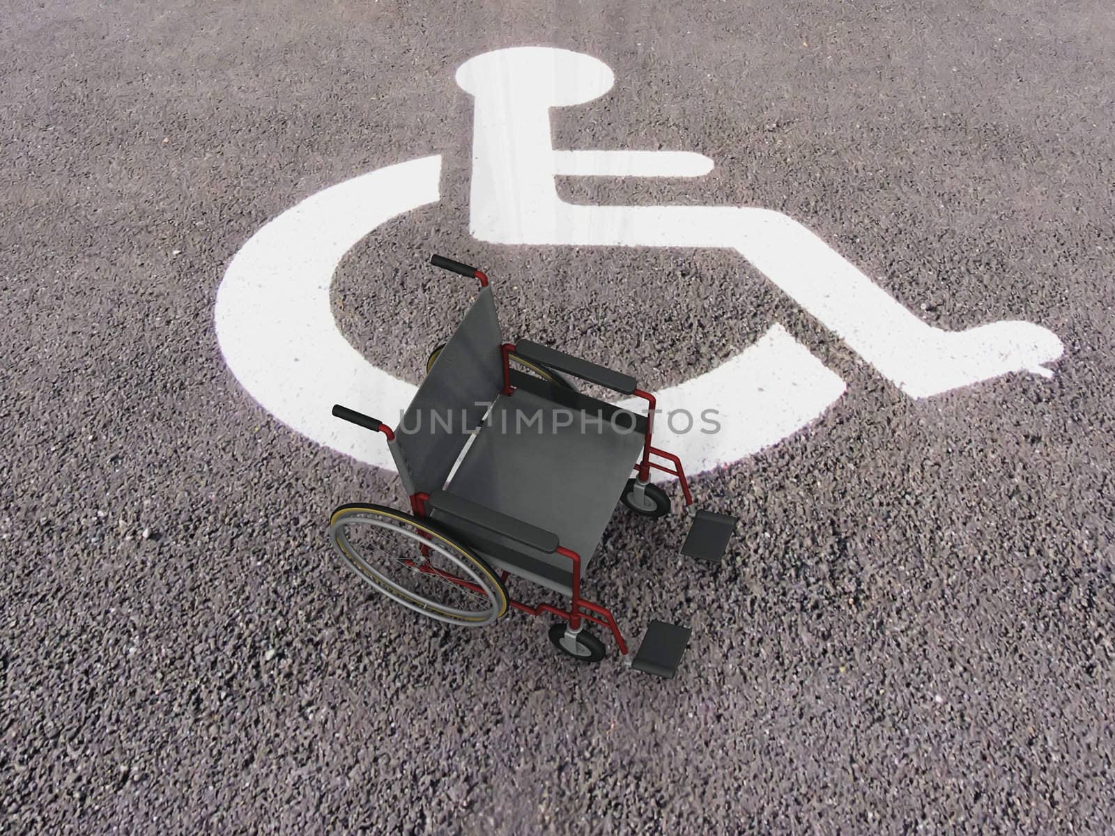 chair  of a handicapped space handicapped