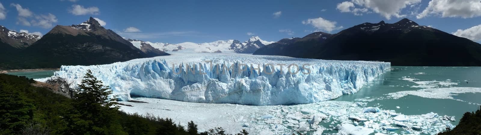 perito moreno glacier and icebergs in patagonia
