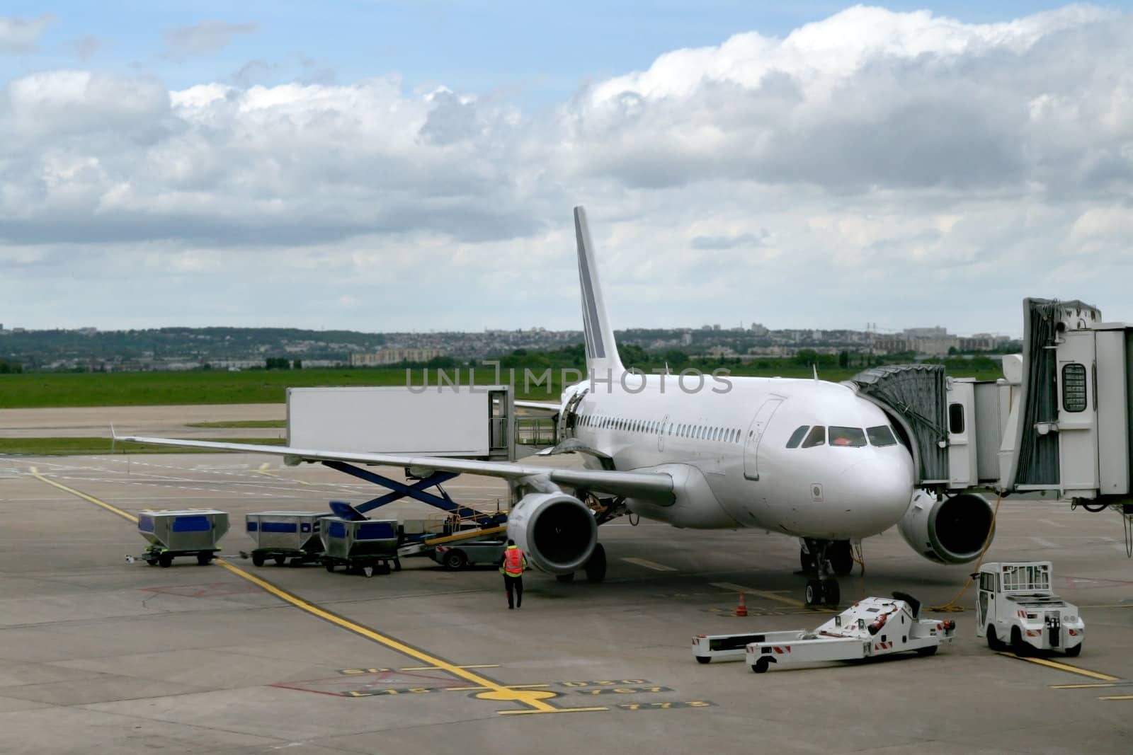 plane parked at the airport by daboost