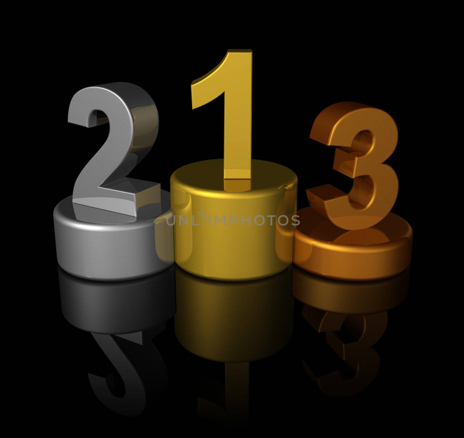 3D winners number podium by daboost