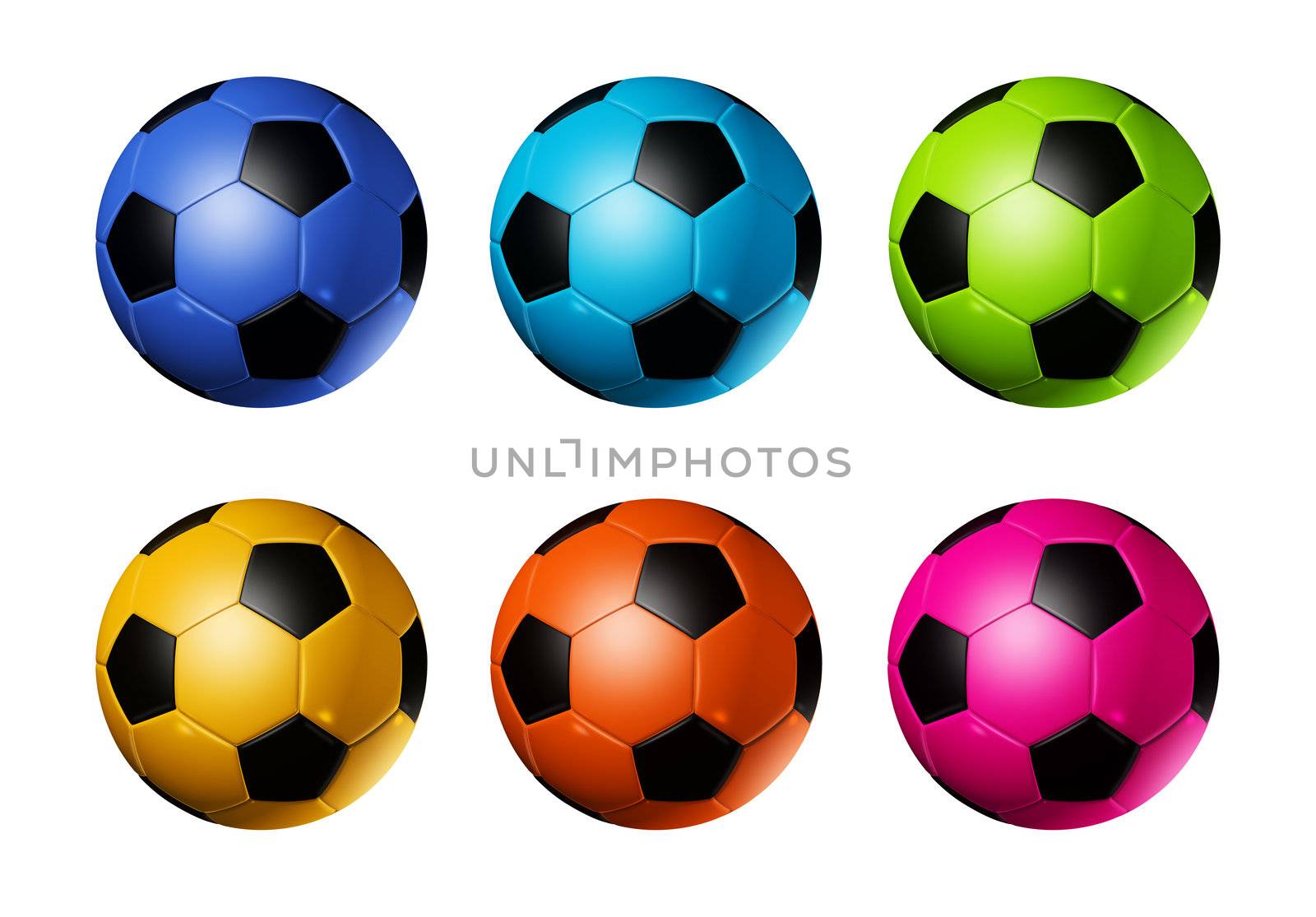 Colored soccer football balls by daboost