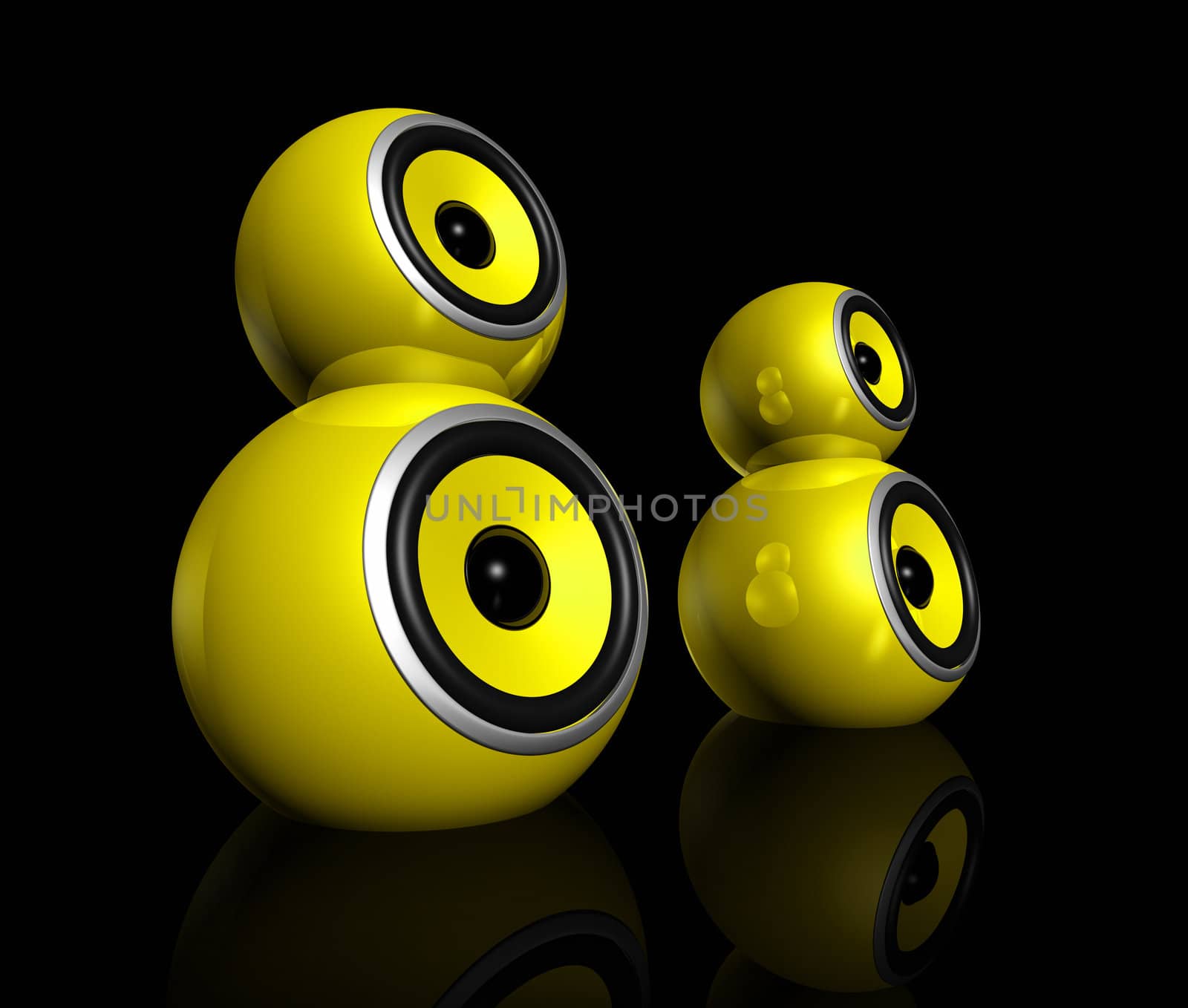 yellow speaker balls by daboost