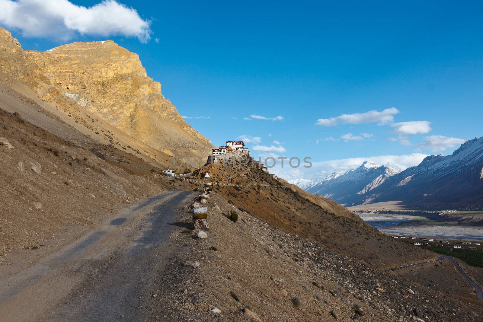 Road to Kee (Ki, Key) Monastery. Spiti Valley,  Himachal Pradesh by dimol