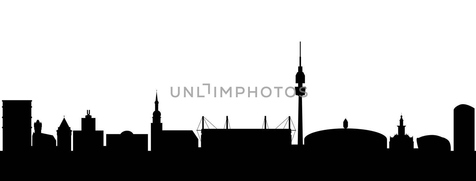 Dortmund Germany Silhouette On White Background