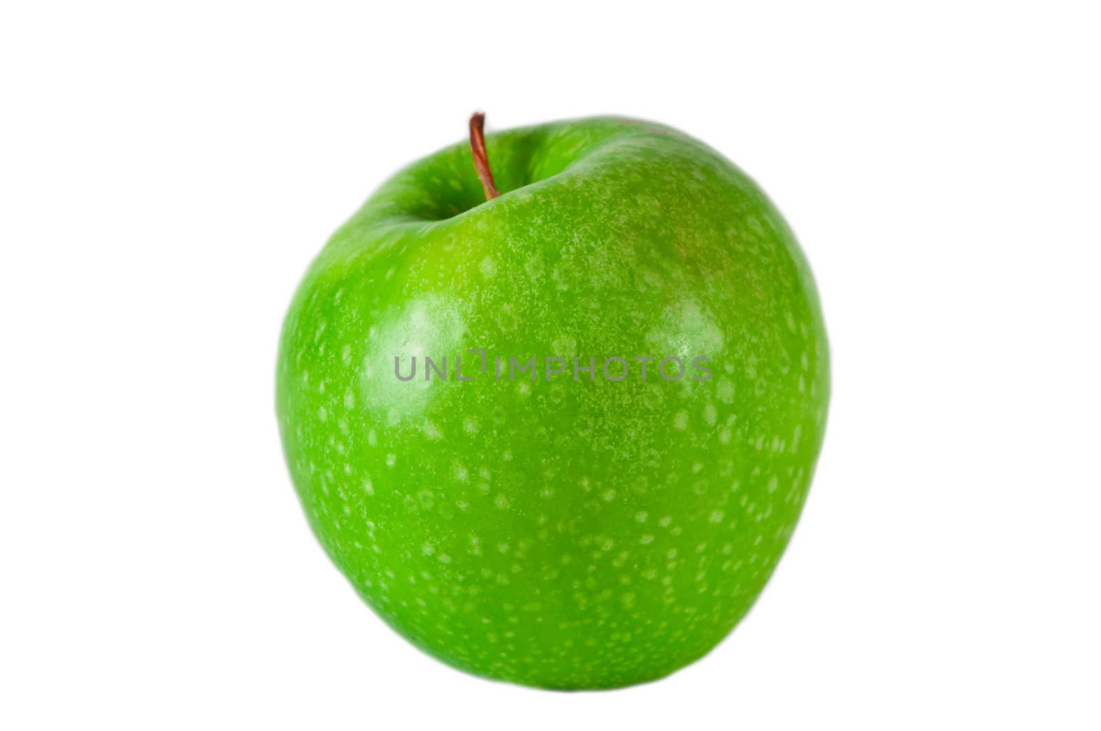 Green apple isolated on white. Fresh green apple. Sweet fruit.