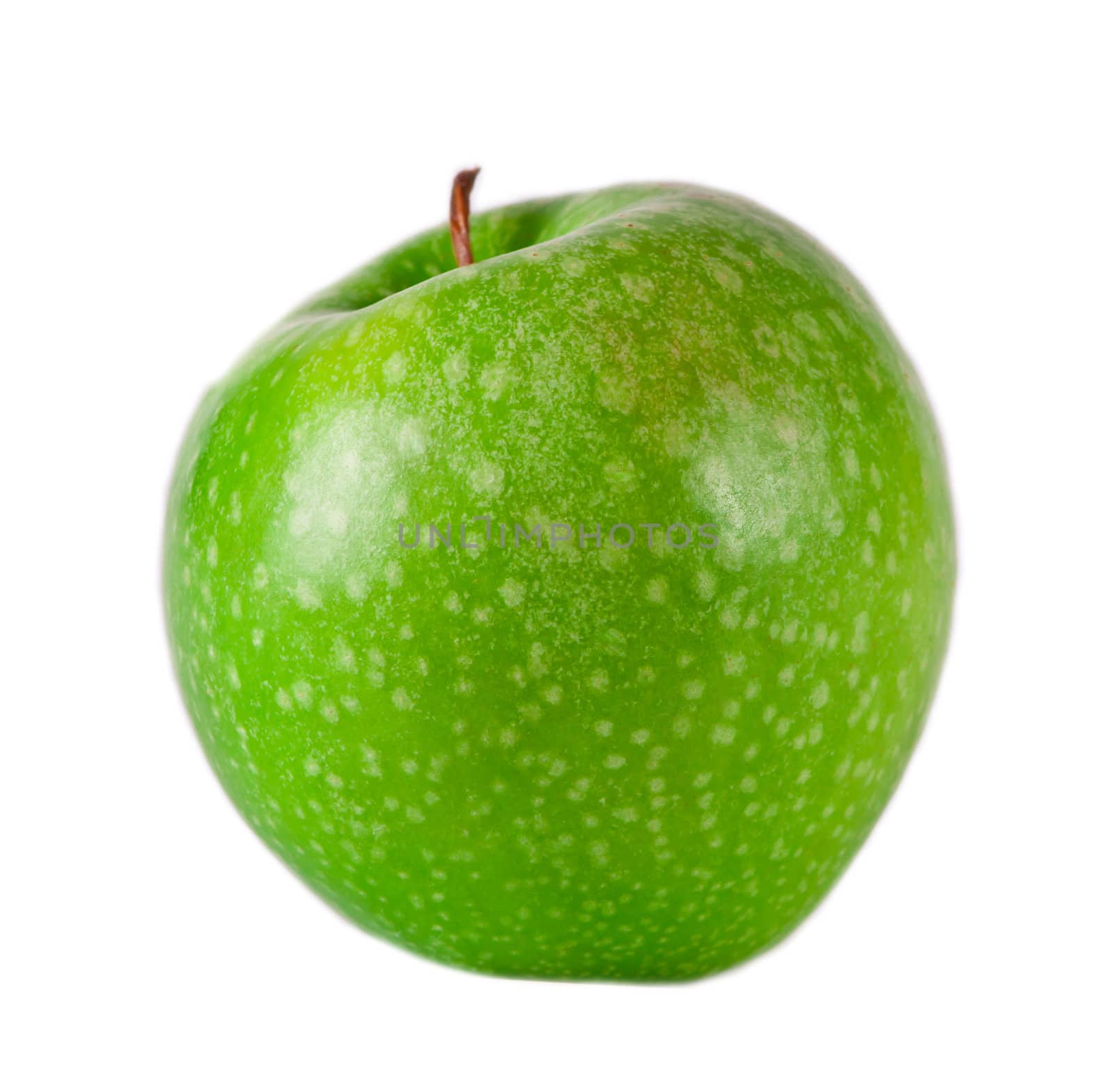 Green apple isolated on white. Fresh green apple. Sweet fruit.