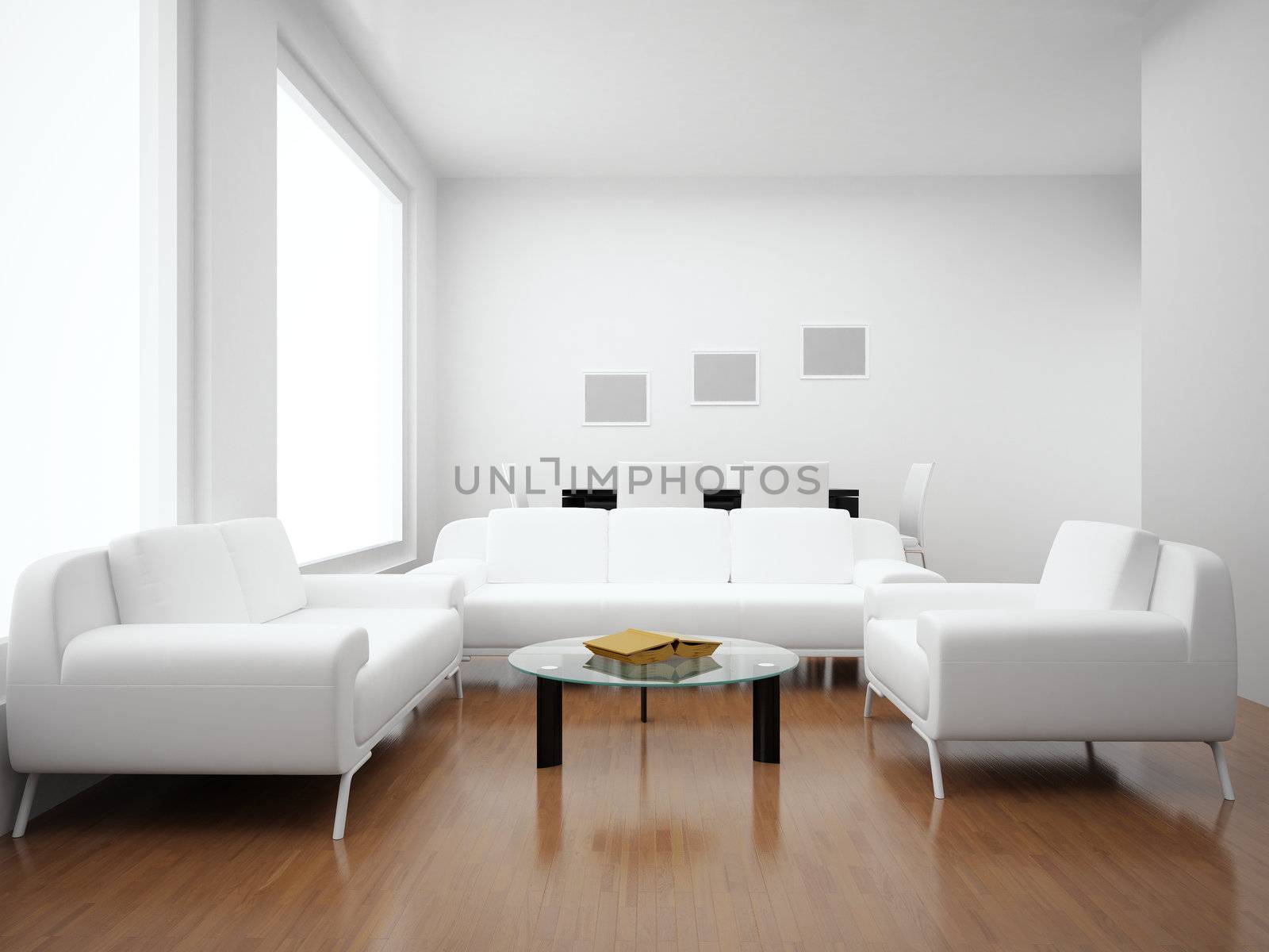 Interior of the modern room. High resolution image. 3d rendered illustration.