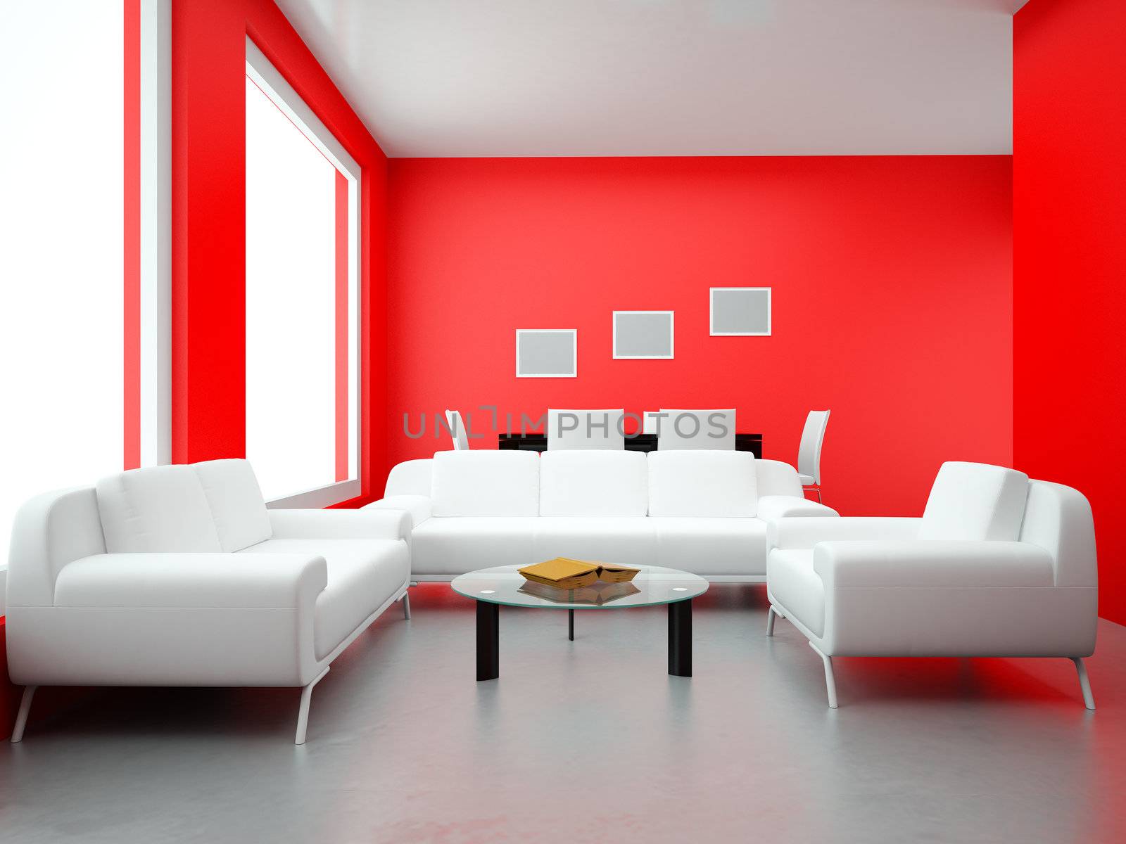 Interior of the modern room. High resolution image. 3d rendered illustration.