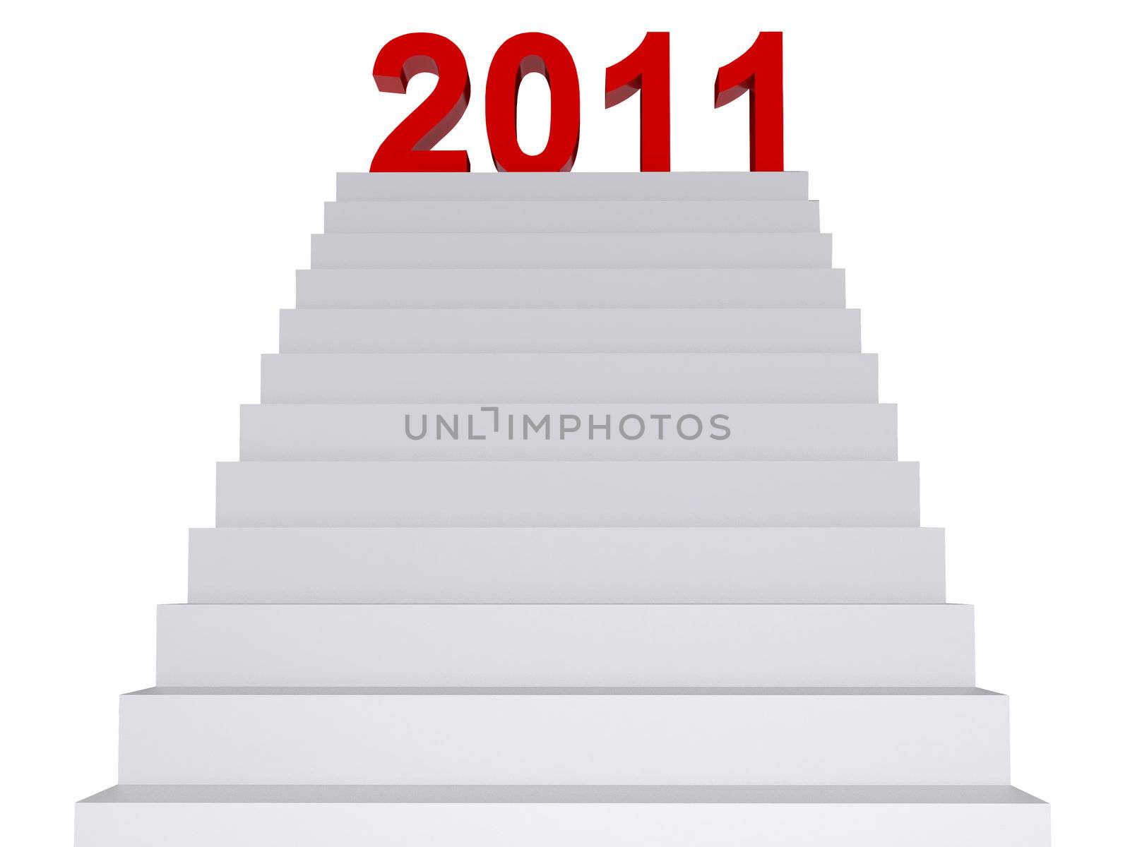 Happy new year 2011. High resolution image. 3d rendered illustration.