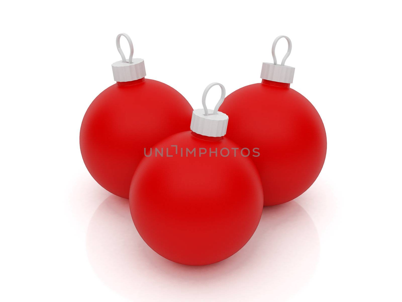 Christmas ball on white background. High resolution image. 3d rendered illustration.