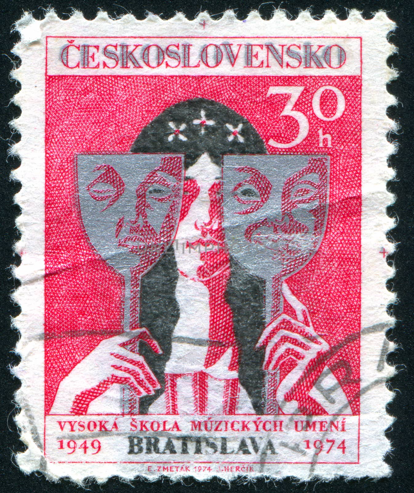 CZECHOSLOVAKIA - CIRCA 1974: stamp printed by Czechoslovakia, shows Actress, circa 1974