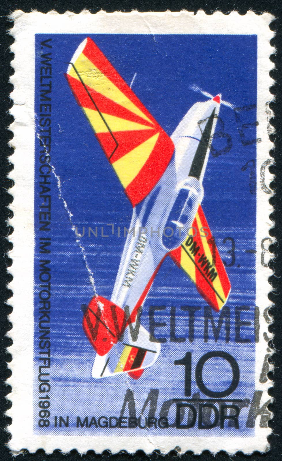 GERMANY - CIRCA 1968: stamp printed by Germany, shows �Trener� Stunt Plane, circa 1968