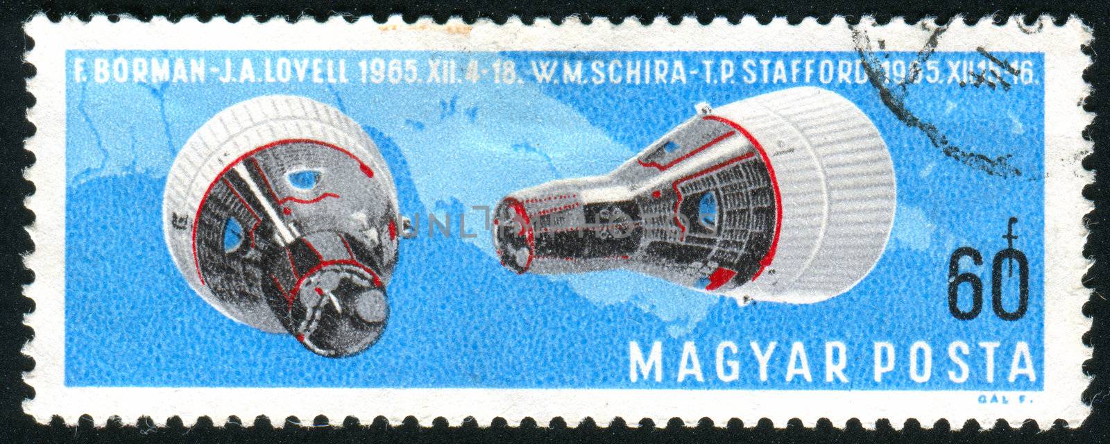 HUNGARY - CIRCA 1966: stamp printed by Hungary, shows Space Craft, circa 1966