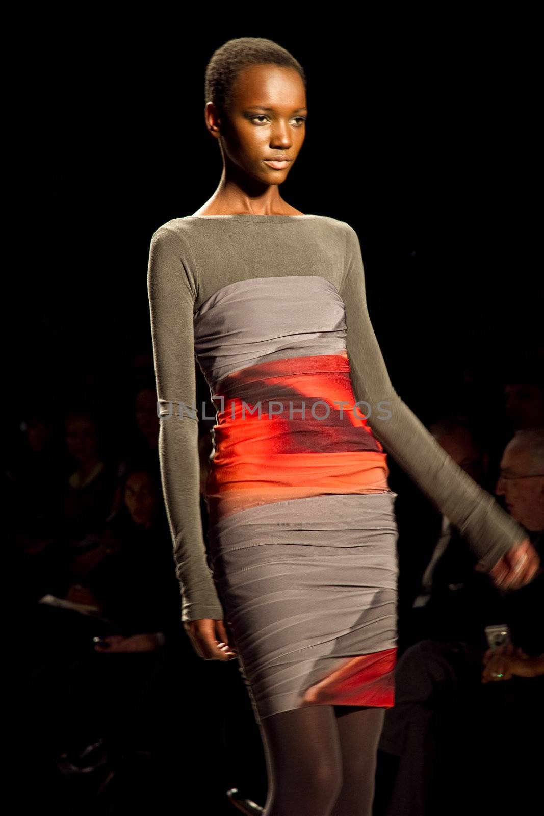 NEW-YORK, NY - FEBRUARY 11: A model walks the runway during the Nicole Miller Ready to Wear Fall/Winter 2011/2012 show at Mercedes-Benz New York Fashion Week on February 11, 2011 in New York, New York. (Photo by Diana Beato)