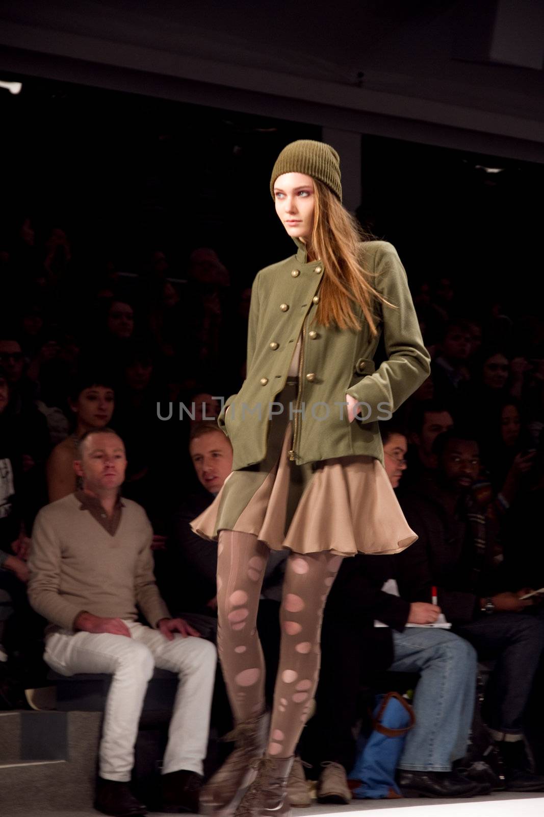 NEW YORK, NY - FEBRUARY 12: A model walks the runway at the Charlotte Ronson Fall 2011 fashion show during Mercedes-Benz Fashion Week at Lincoln Center on February 12, 2011 in New York City. (Photo by Diana Beato)