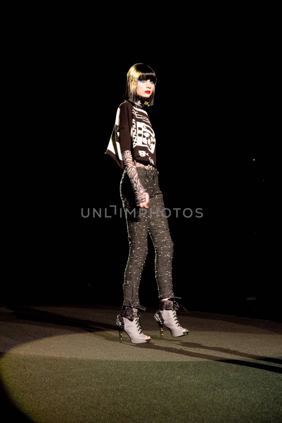 Model at the Betsey Johnson Fall 2011 Collection Runway at Fashion Week New York by photopro