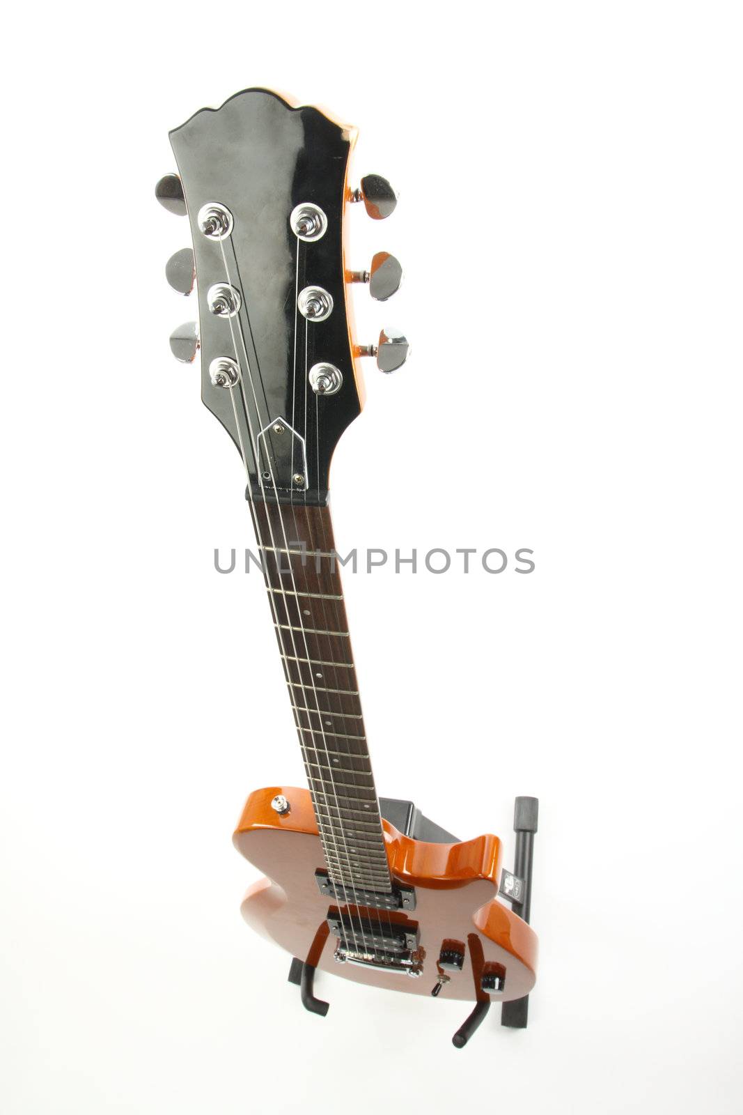 Classic electric guitar on white background 