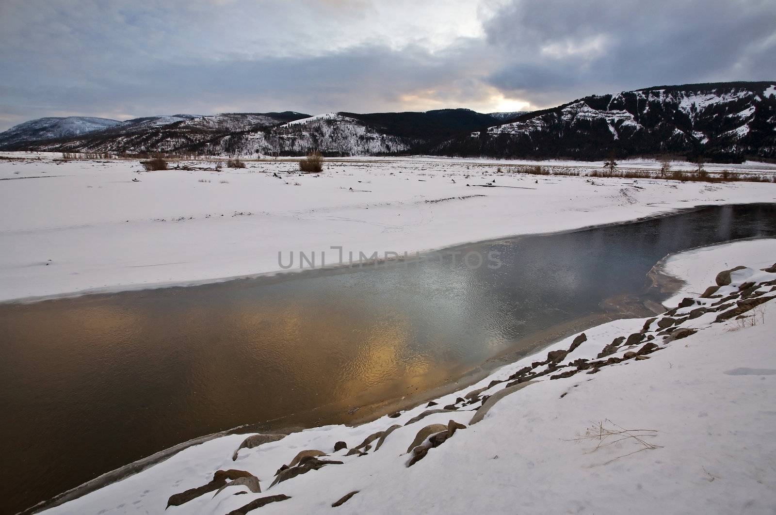 Yellowstone Park Wyoming Winter Snow