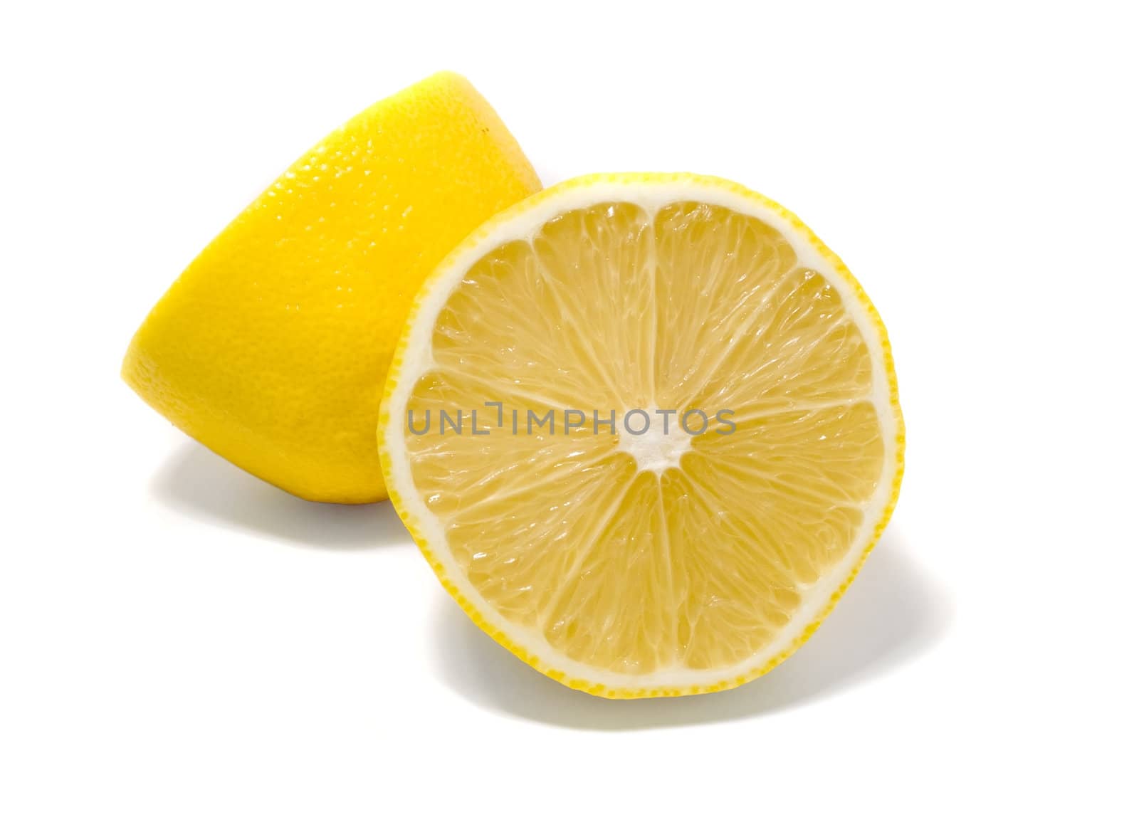 Lemons on white background