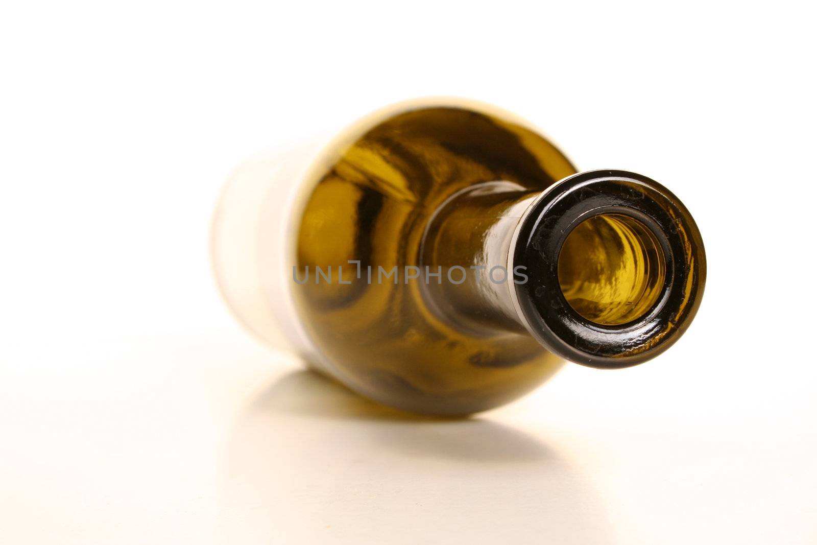 Empty wine bottle on white background
