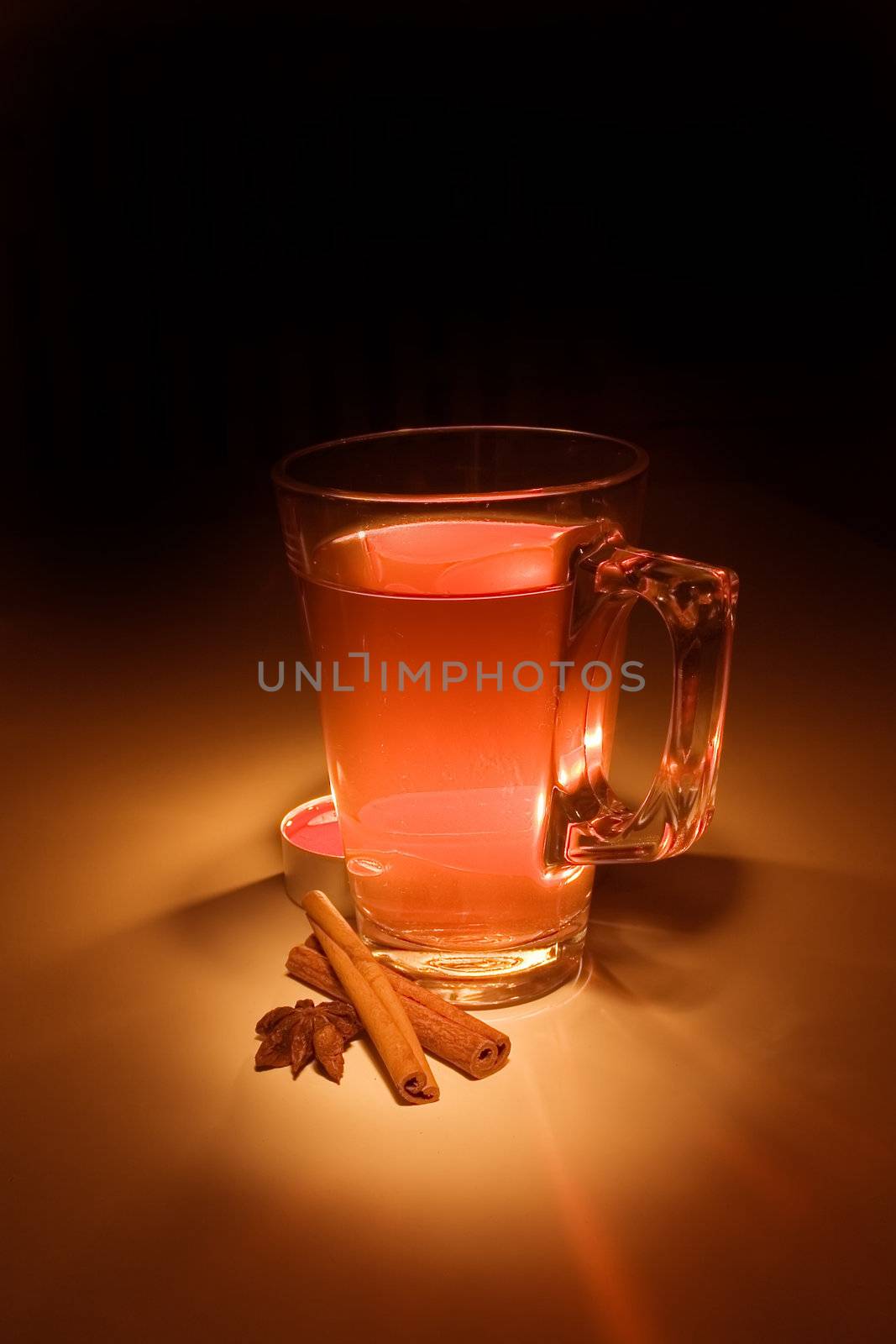 Mulled wine with candle - still life