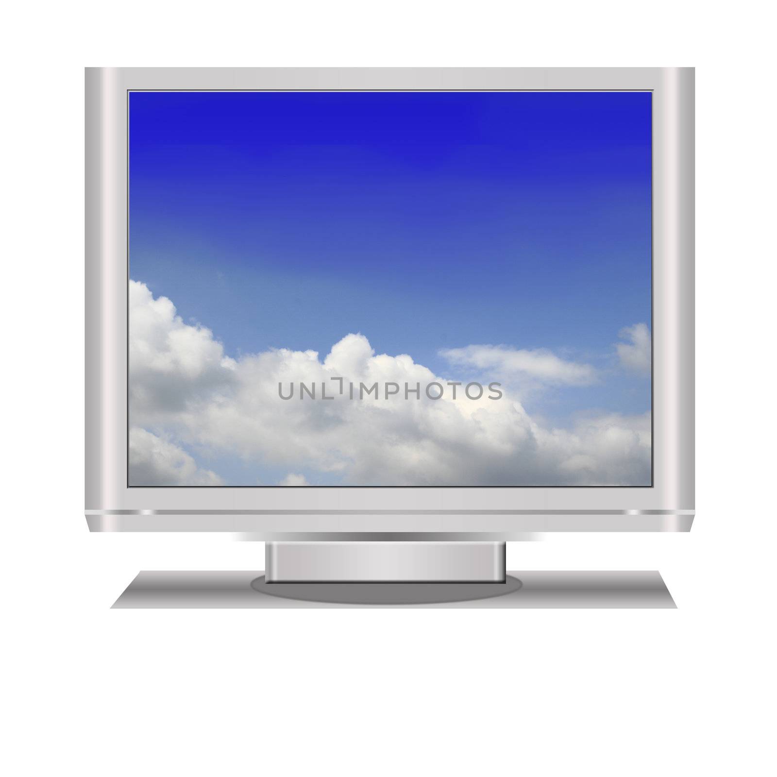 an isolated in white - lcd television illustration digital high resolution.