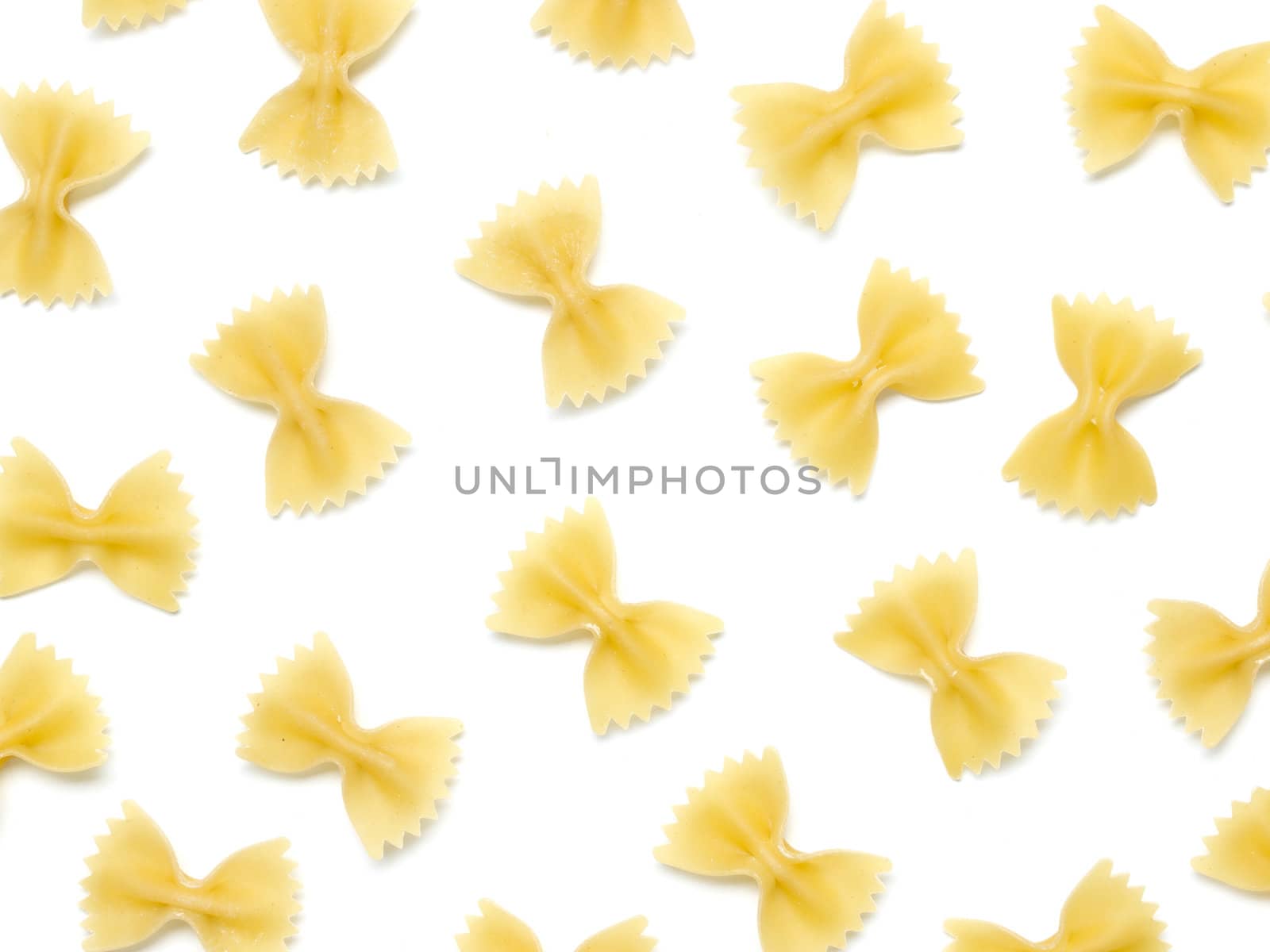 farfalle pasta isolated on white