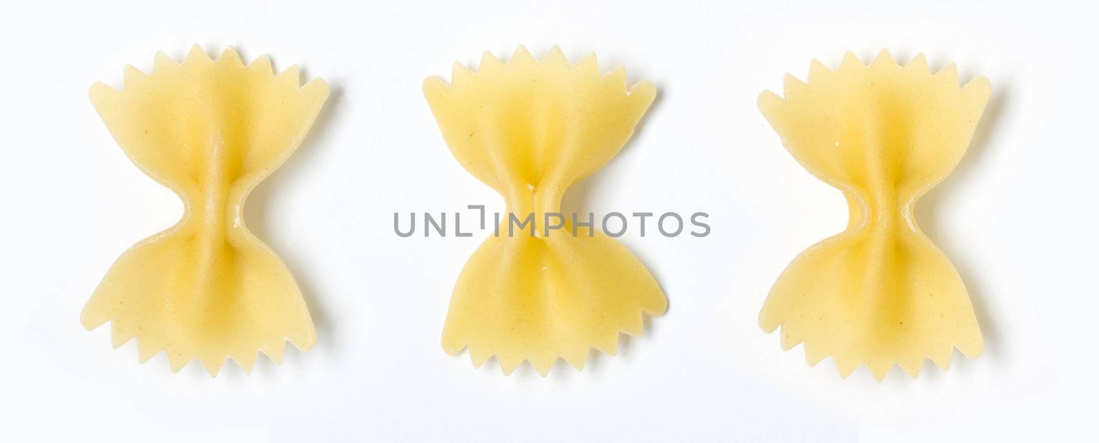 farfalle pasta isolated on white