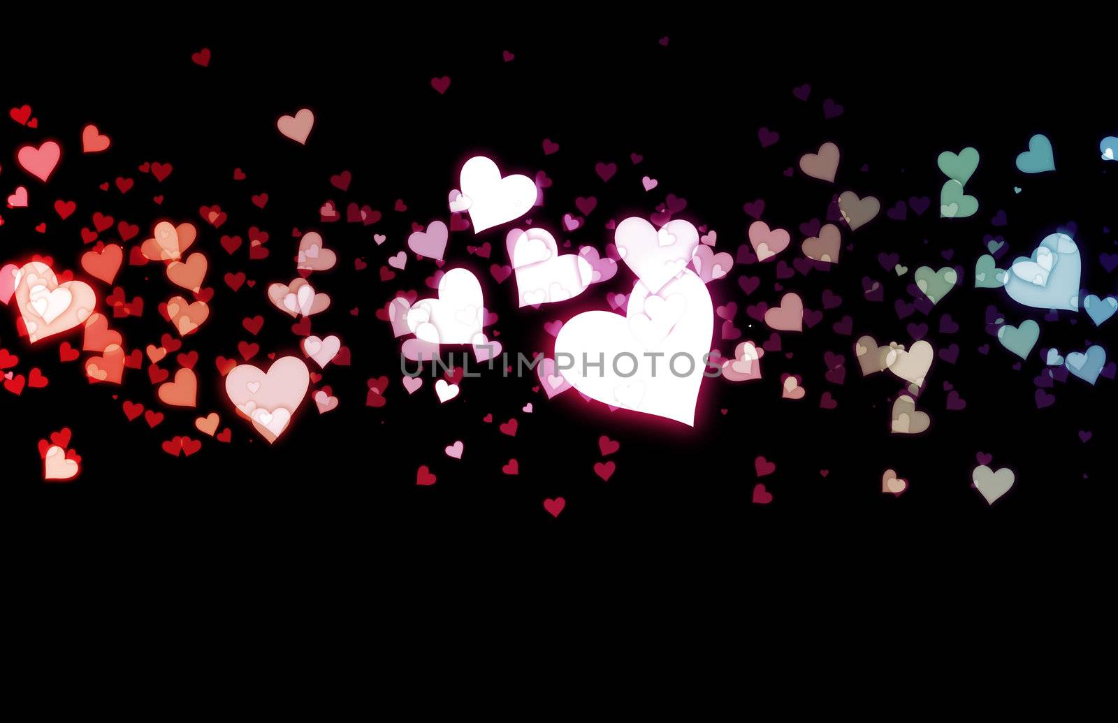 Romance Background with Floating Hearts as Art