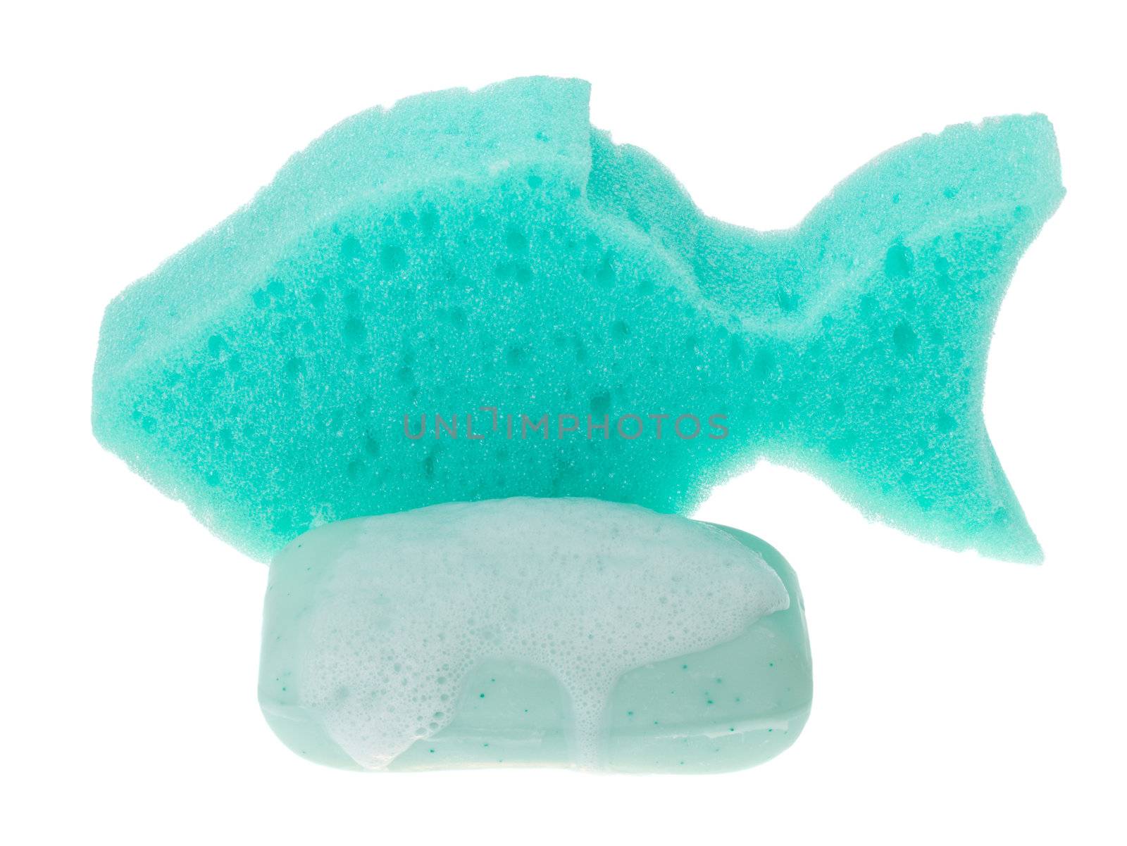 bath sponge and soap by Alekcey