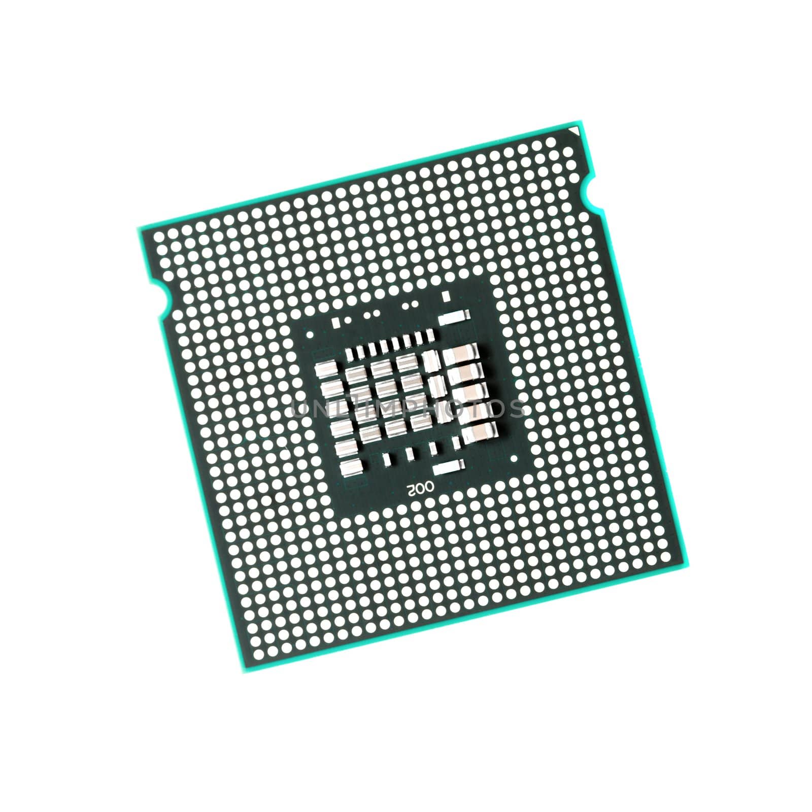 Computer CPU isolated on pure white background