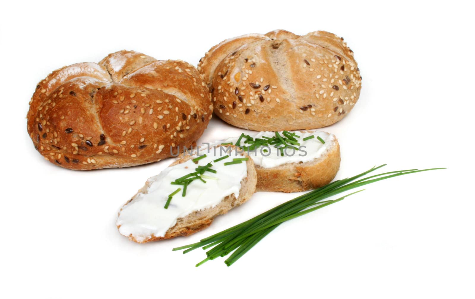 Healthy breakfast on white background