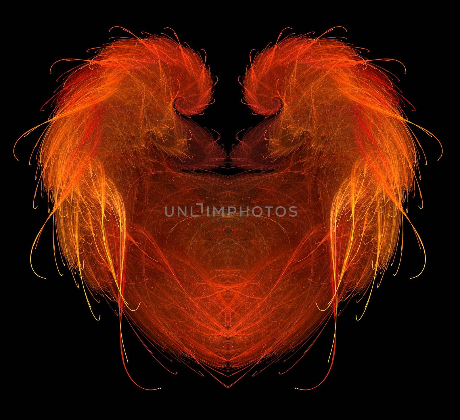 Fractal heart on black background