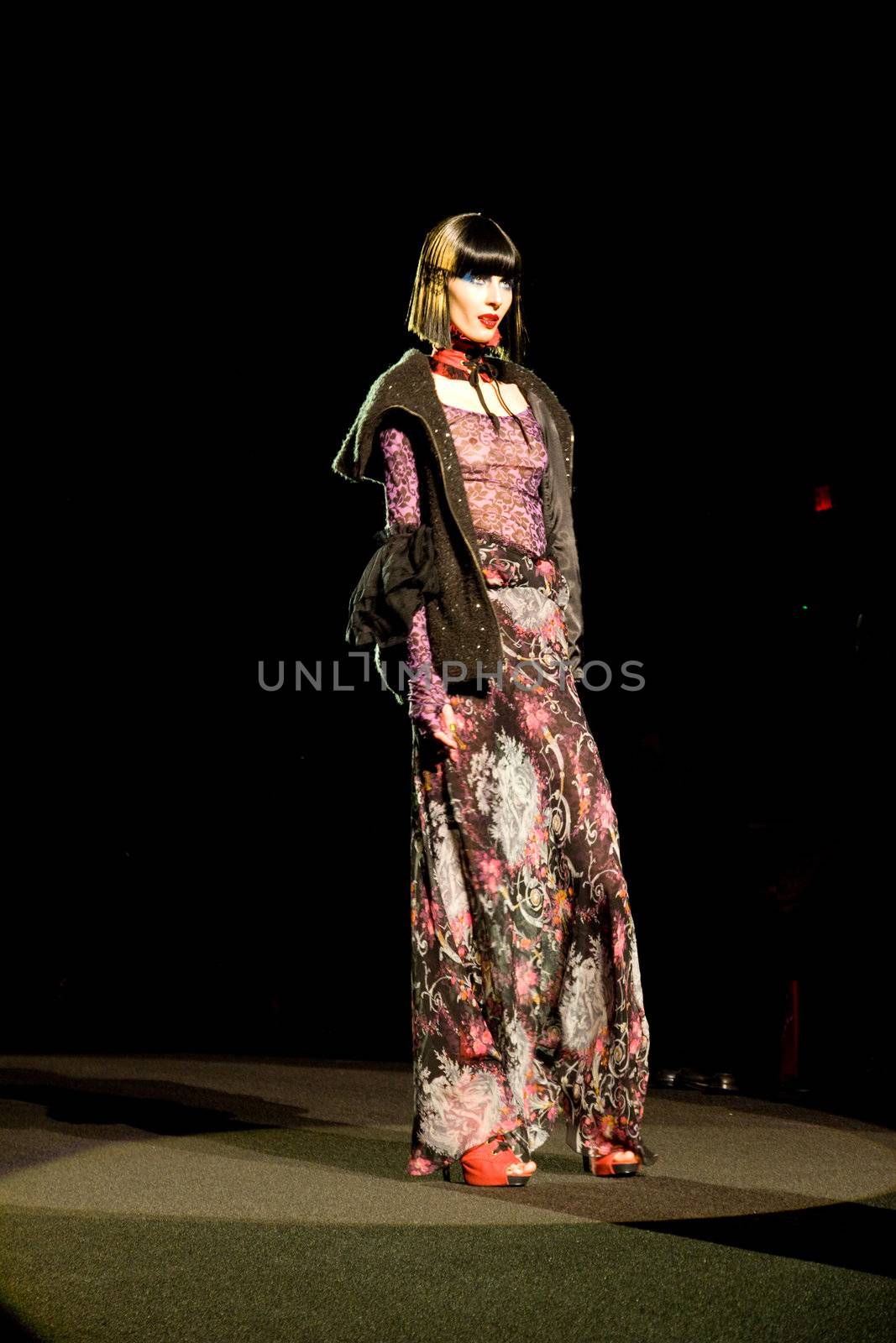 NEW YORK, NY - FEBRUARY 14: A model walks the runway at the Betsey Johnson Fall 2011 fashion show during Mercedes-Benz Fashion Week at The Theatre at Lincoln Center on February 14, 2011 in New York City. (Photo by Diana Beato)