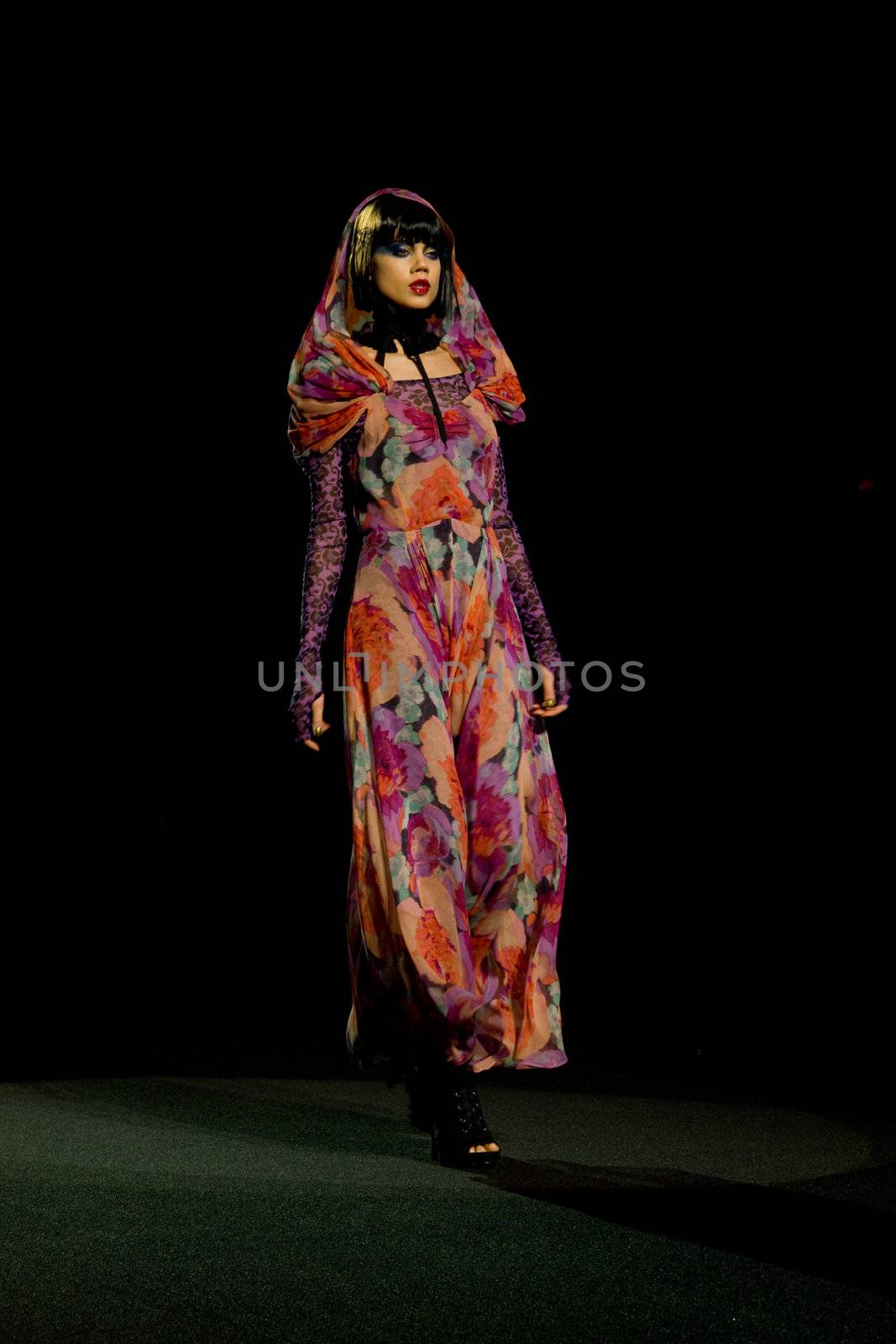 NEW YORK, NY - FEBRUARY 14: A model walks the runway at the Betsey Johnson Fall 2011 fashion show during Mercedes-Benz Fashion Week at The Theatre at Lincoln Center on February 14, 2011 in New York City. (Photo by Diana Beato)