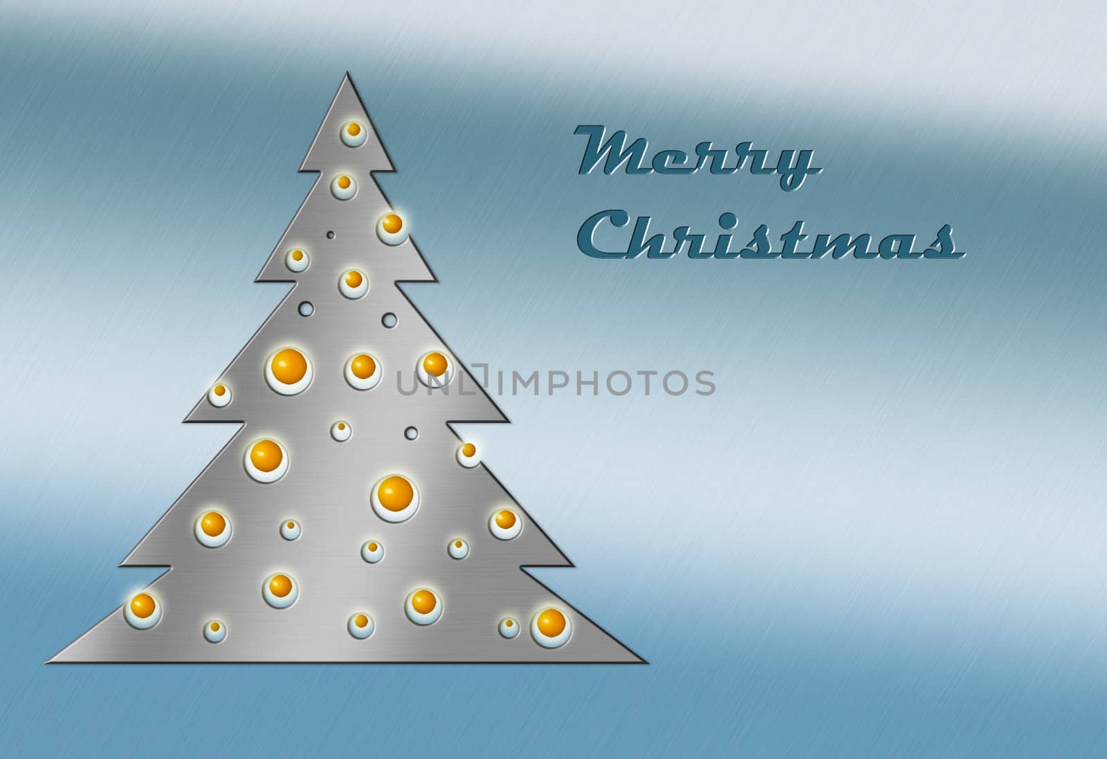 Steel christmas tree - modern illustration