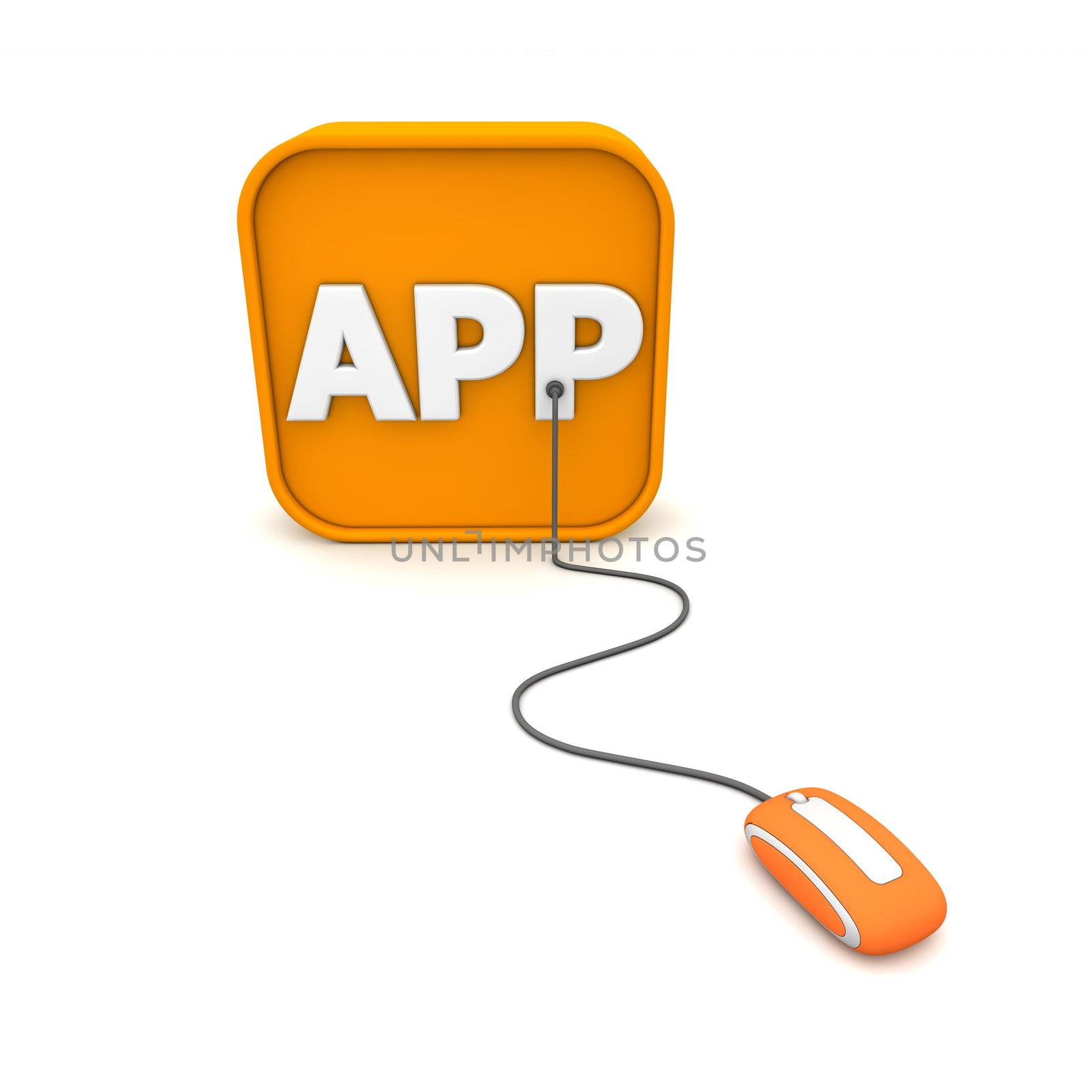 Wired to APPs - Orange Mouse by PixBox