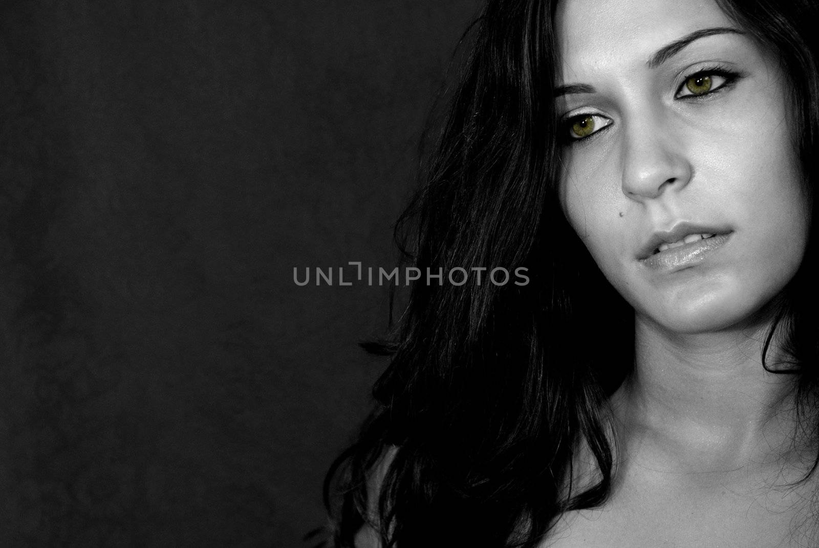 A gorgeous female model shot in the studio. 