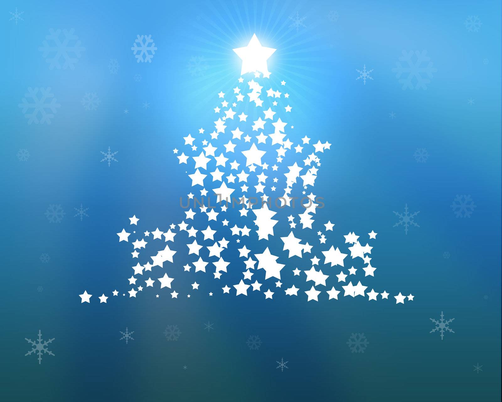 Blue Christmas Tree illustration by sacatani