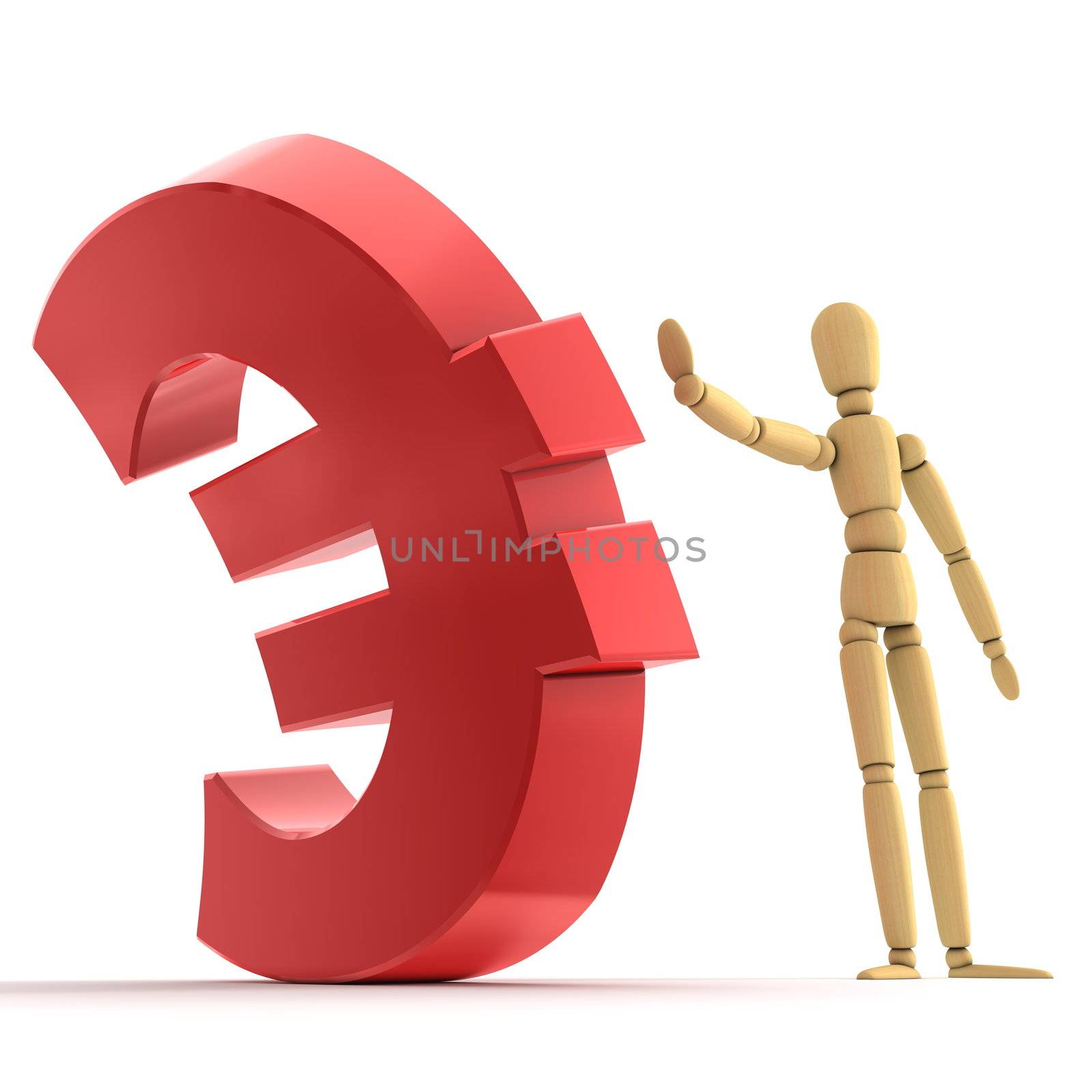 Stopping Shiny Red Euro Sign by PixBox