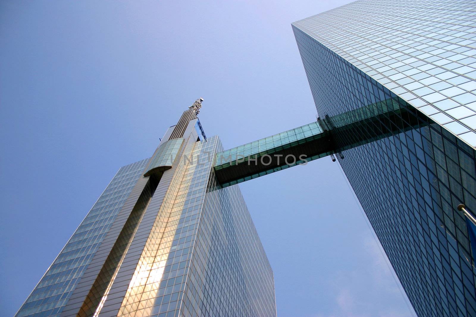 Futuristic financial district in a modern city 